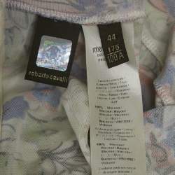 Pre Owned Roberto Cavalli Multicolor Floral Print Crepe Midi Dress M