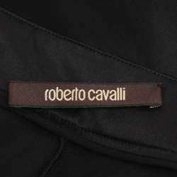 Pre Owned Roberto Cavalli Black Stretch Silk Maxi Skirt M