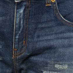 Pre Owned Roberto Cavalli Blue Denim Distressed Skinny Jeans M/Waist 32"