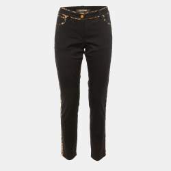 Pre Owned Roberto Cavalli Black Denim Slim Fit Jeans M/Waist 32"