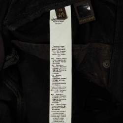 Pre Owned بنطلون جينز روبerto Cavalli ضيق مزين بالترتر دِنِم أسود متوسط / مقاس الخصر 30 بوصة