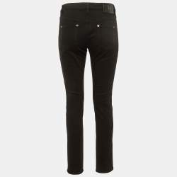 Pre Owned بنطلون جينز روبerto Cavalli ضيق مزين بالترتر دِنِم أسود متوسط / مقاس الخصر 30 بوصة