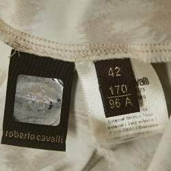 مملوكة مسبقًا Roberto Cavalli Beige Animal Printed Jersey Cutout Back Detail Long Dress M