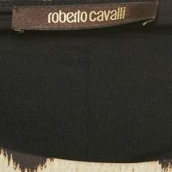 مملوكة مسبقًا Roberto Cavalli Beige Animal Printed Jersey Cutout Back Detail Long Dress M