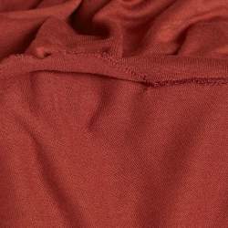 Pre Owned بلوزة روبرتو كافالي أكمام طويلة قماش جيرسي مكشكش أحمر مقاس صغير - سمول