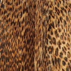 Pre Owned Roberto Cavalli Brown Animal Printed Lurex Silk Pleated Halter Neck Gown M