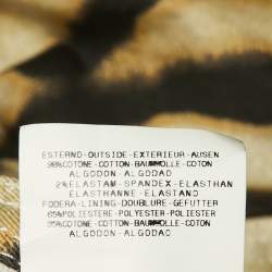 Pre Owned Roberto Cavalli Beige Animal Printed Stretch Cotton Crop Jacket M