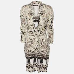 Pre Owned Roberto Cavalli Multicolor Printed Stretch Satin Mini Dress M