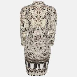 Pre Owned Roberto Cavalli Multicolor Printed Stretch Satin Mini Dress M
