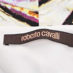 Pre Owned Roberto Cavalli Multicolor Printed Stretch Satin Mini Dress M