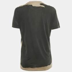 Pre Owned Roberto Cavalli Brown Snake Skin Print Cotton T-Shirt L