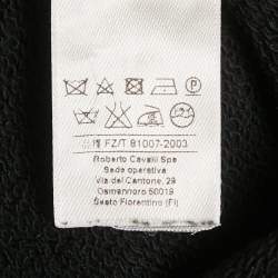 Pre Owned Roberto Cavalli Black/Green Printed Cotton Sweatshirt M