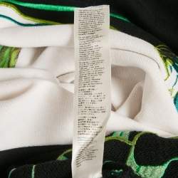 Pre Owned Roberto Cavalli Black/Green Printed Cotton Sweatshirt M