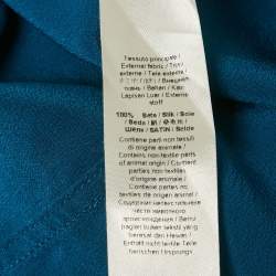 Pre Owned Roberto Cavalli Blue Sequin Embroidered Silk Shirt M