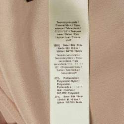 Pre Owned Roberto Cavalli Beige Tie Dye Silk Frill Detail Top S