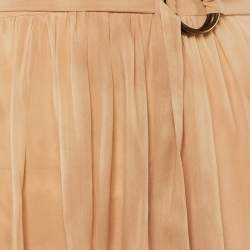 Pre Owned Roberto Cavalli Beige Tie Dye Silk Belted Maxi Skirt S 