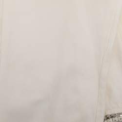 Pre Owned Roberto Cavalli Cream Linen Blend Zip Jacket M