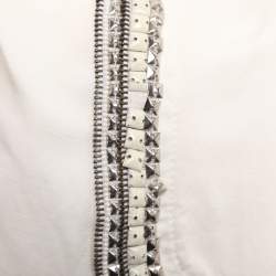 Pre Owned Roberto Cavalli Cream Linen Blend Zip Jacket M