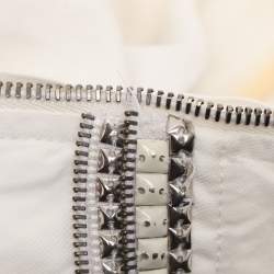 Pre Owned Roberto Cavalli Cream Linen Blend Zip Jacket M