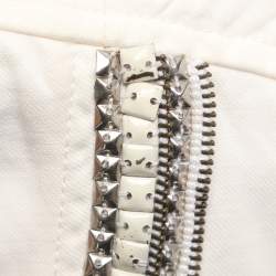 Pre Owned Roberto Cavalli Cream Linen Blend Zip Jacket M