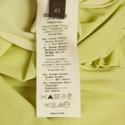 Pre Owned Roberto Cavalli Lime Green Crepe Ruched Mini Dress S