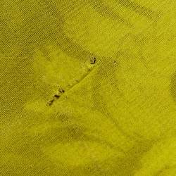 Pre Owned Roberto Cavalli Yellow /Black Printed Silk Tunic Top S 