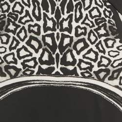 Pre Owned Roberto Cavalli Black Printed Jersey Brocch Detail Maxi Dress M