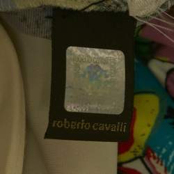 Pre Owned Roberto Cavalli Multicolor Printed Jersey Maxi Dress L