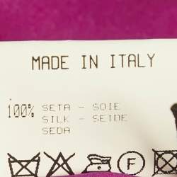 Pre Owned Roberto Cavalli Pink Floral Print Silk Top &Skirt Set M/L