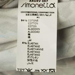 Pre Owned Roberto Cavalli White Printed Cotton Mini Dress L