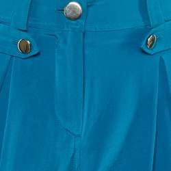 Pre Owned Roberto Cavalli Blue Silk Trousers S