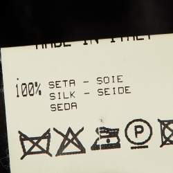 Pre Owned Roberto Cavalli Black Silk Floral Applique Detail Blouse M 