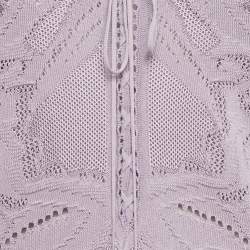 Pre Owned Roberto Cavalli Lavender Knit Mini Dress S 