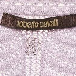 Pre Owned Roberto Cavalli Lavender Knit Mini Dress S 