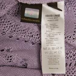 Pre Owned Roberto Cavalli Lavender Knit Mini Dress S 