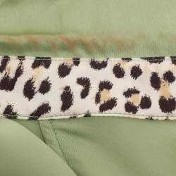 Pre Owned Roberto Cavalli Green Satin Long Sleeve Tops L