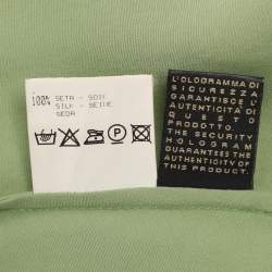 Pre Owned Roberto Cavalli Green Satin Long Sleeve Tops L