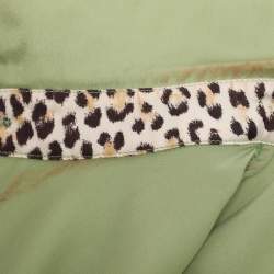 Pre Owned Roberto Cavalli Green Satin Long Sleeve Tops L