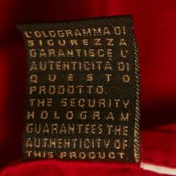 Pre Owned Roberto Cavalli Red Taffeta Belted Trench Coat M