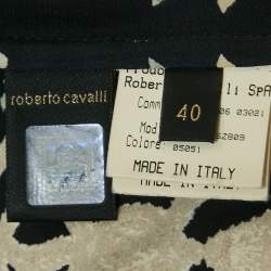 مملوكة مسبقًا Roberto Cavalli Black Printed Silk Shirt S
