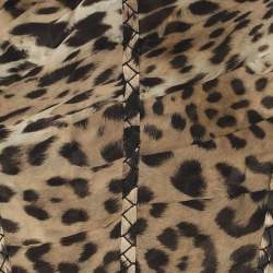 Pre Owned Roberto Cavalli Beige Leopard Print Silk Maxi Dress L