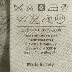 مملوكة مسبقًا Roberto Cavalli Black/White Beaded Crepe Shift Dress M