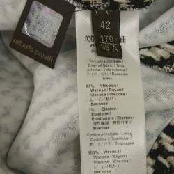 مملوكة مسبقًا Roberto Cavalli Black/White Beaded Crepe Shift Dress M