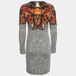 مملوكة مسبقًا Roberto Cavalli Black/White Beaded Crepe Shift Dress M