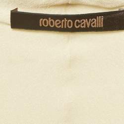 Pre Owned Roberto Cavalli Red/Black Printed Jersey V-Neck Top S