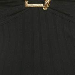 Pre Owned توب روبرتو كافالي تريكو بأكمام طويلة أسود مقاس صغير (سمول)