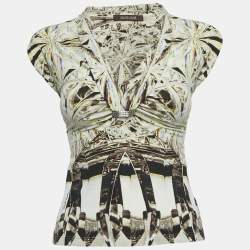 Pre Owned Roberto Cavalli Multicolor Print Jersey Sleeveless Top S