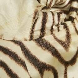 Pre Owned Roberto Cavalli Black Floral Applique Linen Blend Blazer M