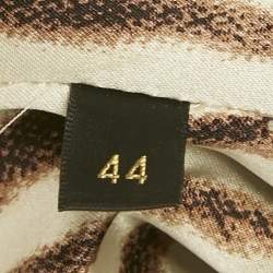 Pre Owned Roberto Cavalli Black Floral Applique Linen Blend Blazer M