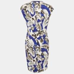 Pre Owned Roberto Cavalli Multicolor Printed Jersey Midi Dress L